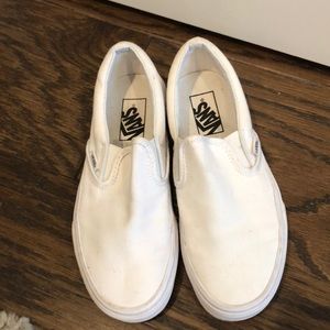 White Vans Slip Ons